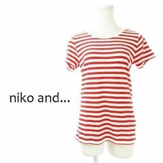 ニコアンド(niko and...)のニコアンド ふんわりコットンボーダー半袖Tシャツ 3 赤 230726CK13A(Tシャツ(半袖/袖なし))