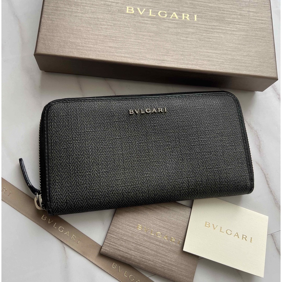 265 極上美品 BVLGARI ブルガリ 長財布 ラウンドファスナー