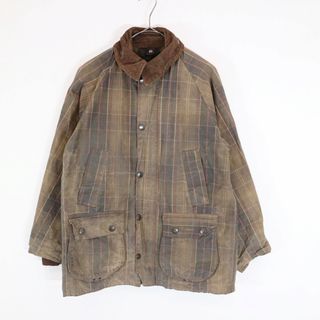 バーブァー(Barbour)のBarbour バブアー BEDALE ビデイル オイルドジャケット ユーロ タータンチェック マルチカラー (メンズ L相当) 中古 古着 N8581(その他)