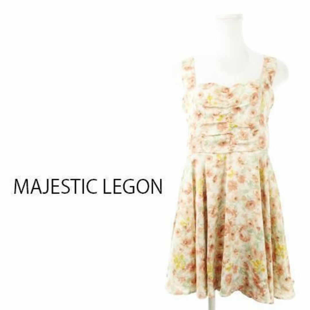 MAJESTIC LEGON(マジェスティックレゴン)のマジェスティックレゴン ミニワンピース ノースリ 花柄 230727AH15A レディースのワンピース(ミニワンピース)の商品写真