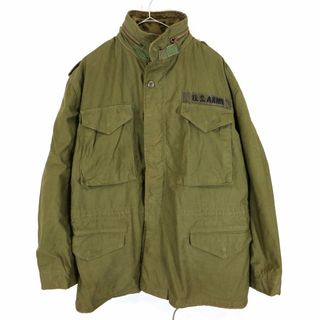 80年代  米軍実物 U.S.ARMY M-65 3rd フィールド ジャケット 刺繍  ミリタリー 戦闘服 アウター グリーン (メンズ M)  O1424 中古 古着(その他)