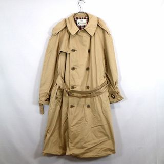 イングランド製 Aquascutum アクアスキュータム トレンチ コート 防寒  ヨーロッパ古着 ベージュ (メンズ L)  O1745 中古 古着(トレンチコート)