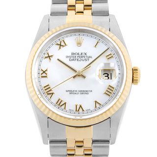 ロレックス(ROLEX)のロレックス デイトジャスト 16233NR ホワイトシェル ローマ W番 メンズ 中古 腕時計(腕時計(アナログ))