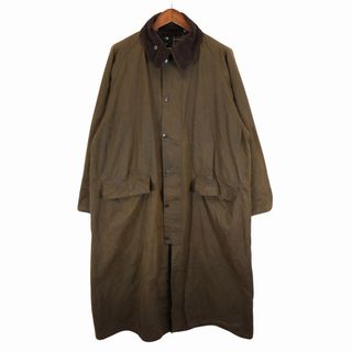 バーブァー(Barbour)の80年代 イングランド製 Barbour バブアー CLASSIC BURGHLEY オイルドコート ユーロ 襟コーデュロイ カーキ (メンズ C48) 中古 古着 O5502(その他)