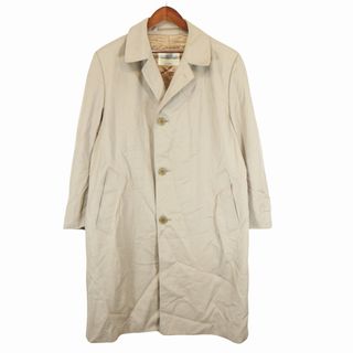 カナダ製 Aquascutum アクアスキュータム ステンカラーコート 防寒  フォーマル  ベージュ (メンズ 44R)  O5504 中古 古着(トレンチコート)