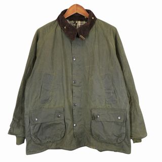 バーブァー(Barbour)のBarbour バブアー BEDALE オイルドジャケット 防水 チンストラップ ピンズ付き サイドベンツ オリーブ (メンズ 46位) 中古 古着 O5498(その他)