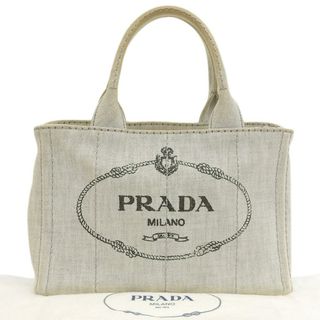 プラダ(PRADA)の【本物保証】 布袋付 プラダ PRADA カナパトート ロゴ トートバッグ デニム BIANCO ライトグレー 1BG439(トートバッグ)