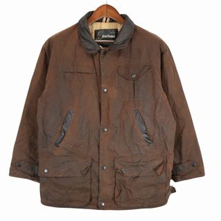 バーブァー(Barbour)のBarbour バブアー BUSHMAN オイルドジャケット 防寒 ユーロ 襟レザー切り替え ブラウン (メンズ M)  O5509 中古 古着(その他)