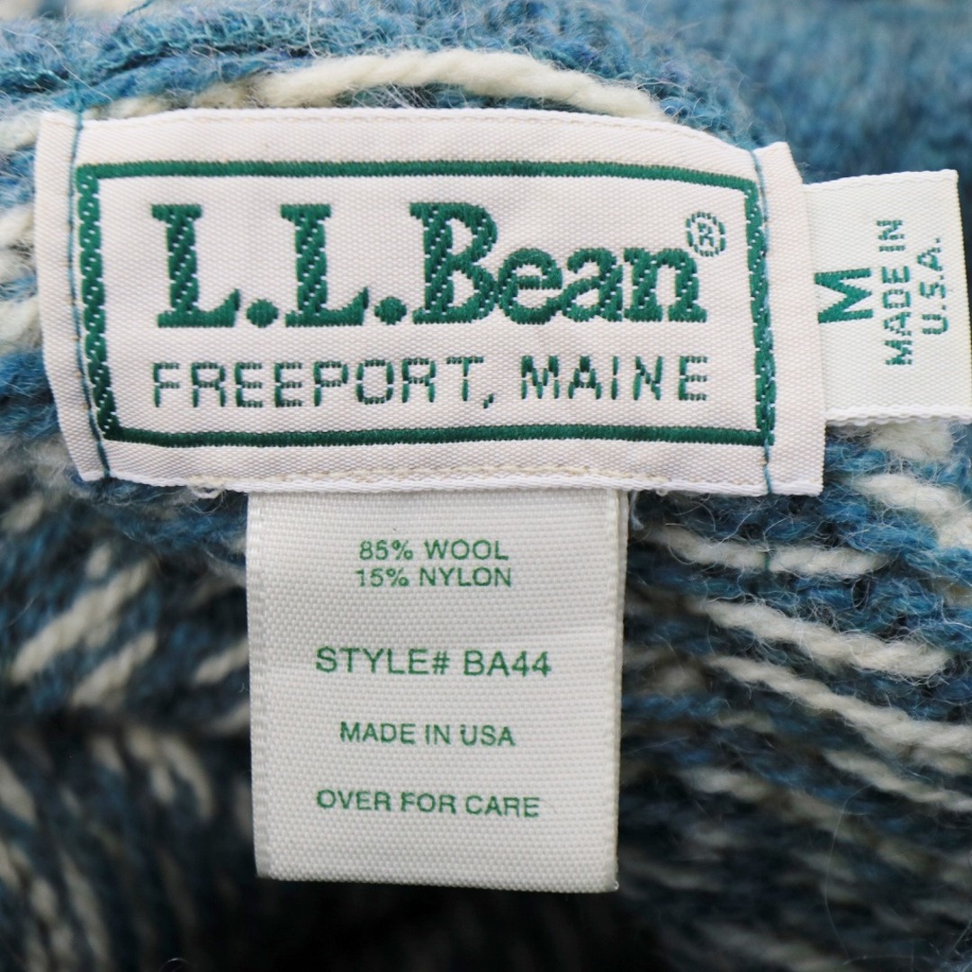 L.L.Bean(エルエルビーン)のL.L.Bean エルエルビーン ノルディック ニット カーディガン セーター 防寒 グリーン (レディース M)  O5510 中古 古着 レディースのトップス(ニット/セーター)の商品写真