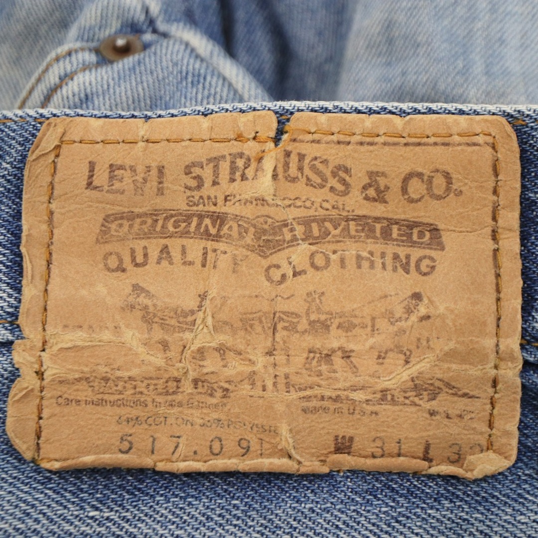 Levi's(リーバイス)の70年代 USA製 Levi's リーバイス 517-0917 デニムパンツ オレンジタブ 42TALONジップ ライトブルー (メンズ 31×32)  O5552 中古 古着 メンズのパンツ(デニム/ジーンズ)の商品写真