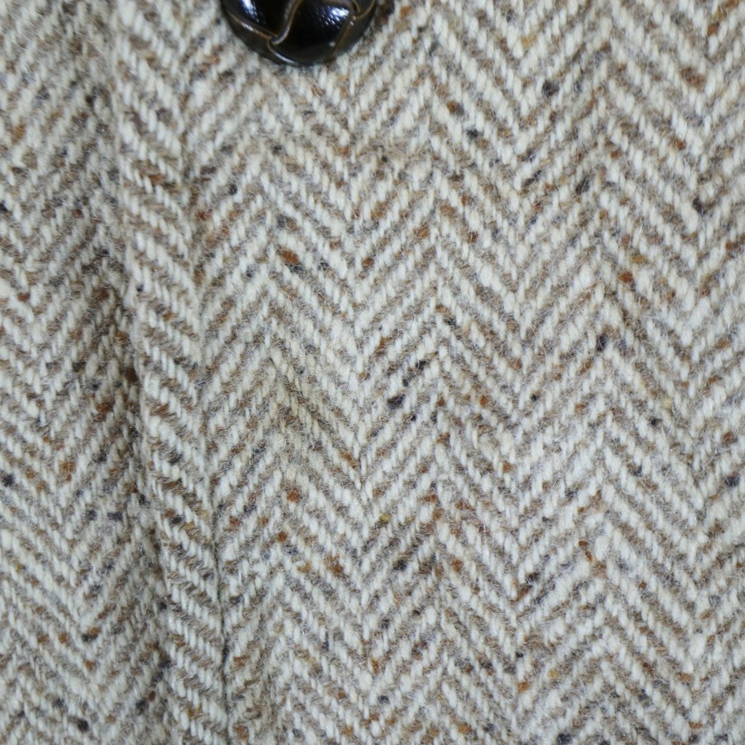 WOOLRICH(ウールリッチ)の80年代 USA製 WOOLRICH ウールリッチ ギャングコート 防寒  ヘリンボーン ベージュ (メンズ 40)  O5557 中古 古着 メンズのジャケット/アウター(その他)の商品写真