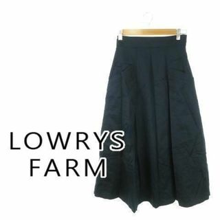 ローリーズファーム(LOWRYS FARM)のローリーズファーム フレアスカート ロング コットン 紺 230728AH17A(ロングスカート)