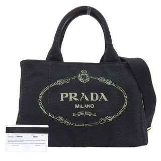 プラダ(PRADA)の【本物保証】 保付 超美品 プラダ PRADA ミニ カナパトート 2WAYバッグ ハンドバッグ トートバッグ ブラック B2439G(トートバッグ)