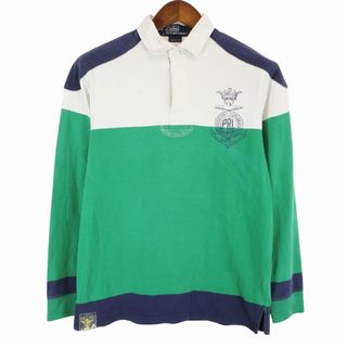 ポロラルフローレン(POLO RALPH LAUREN)のPolo by Ralph Lauren ポロバイラルフローレン ラガーシャツ ポロシャツ アメカジ スポーツ グリーン (メンズ M) O6687 中古 古着(ポロシャツ)