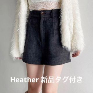 ヘザー(heather)の新品タグ付き Heather ヘリンボーンショートパンツ(ショートパンツ)