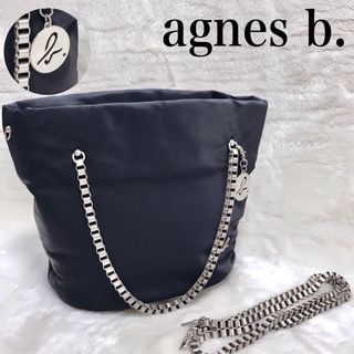 アニエスベー(agnes b.)の極美品 アニエスベー 2way チェーン トートバッグ ショルダーバッグ ロゴ(トートバッグ)