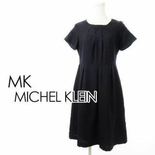 エムケーミッシェルクラン(MK MICHEL KLEIN)のMKミッシェルクラン ビーズ刺繍ポイントOP 40 紺 230728CK10A(ひざ丈ワンピース)