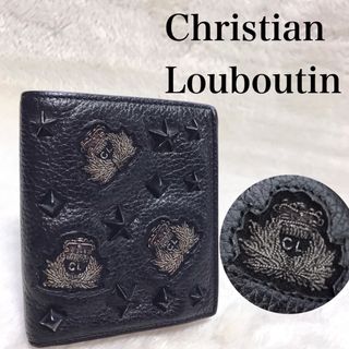 クリスチャンルブタン(Christian Louboutin)の美品 クリスチャンルブタン パネトーネ スタースタッズ 2つ折り財布 コンパクト(財布)