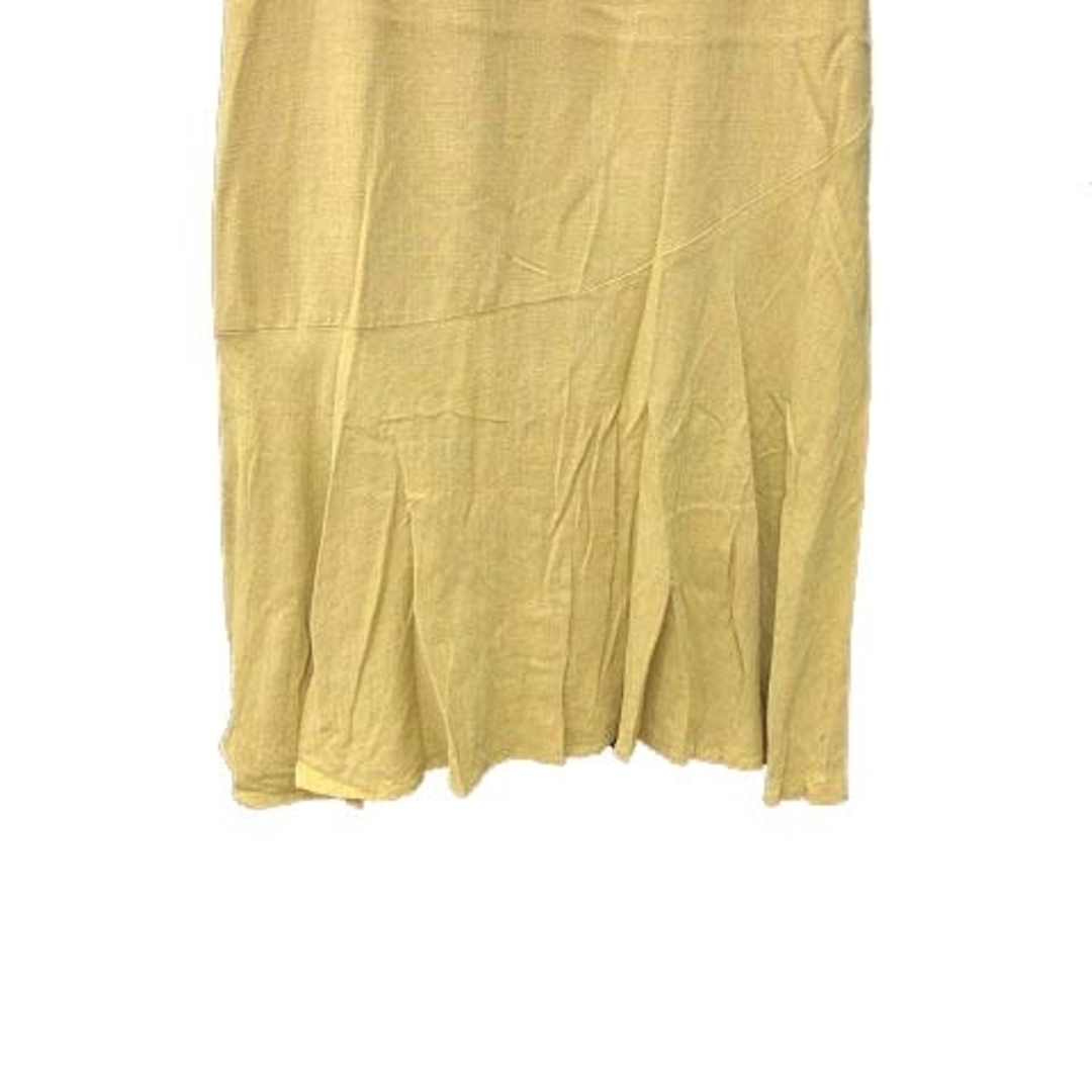 ROSE BUD(ローズバッド)のROSE BUD フレアスカート ロング 麻混 リネン混 F 黄色 ■MO レディースのスカート(ロングスカート)の商品写真