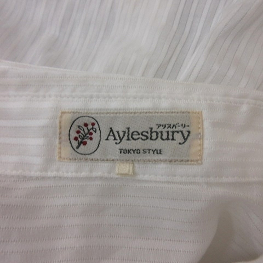 Aylesbury(アリスバーリー)のアリスバーリー シャツ ブラウス ストライプ レース 長袖 ホワイト ■MO レディースのトップス(シャツ/ブラウス(長袖/七分))の商品写真