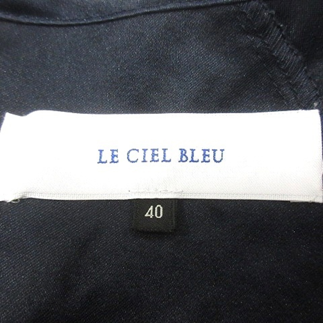 LE CIEL BLEU(ルシェルブルー)のルシェルブルー LE CIEL BLEU ブラウス レース 長袖 40 紺 レディースのトップス(シャツ/ブラウス(長袖/七分))の商品写真