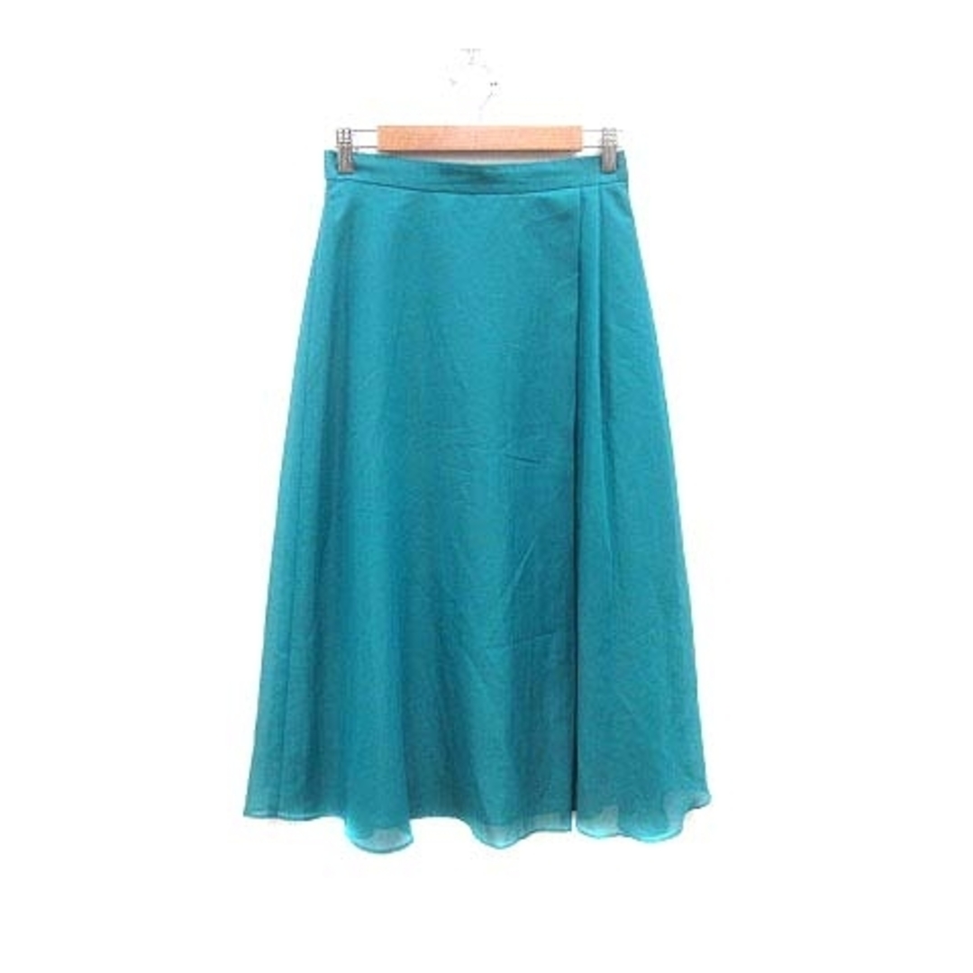 INDIVI(インディヴィ)のINDIVI フレアスカート ロング 38 緑 エメラルドグリーン /YK レディースのスカート(ロングスカート)の商品写真