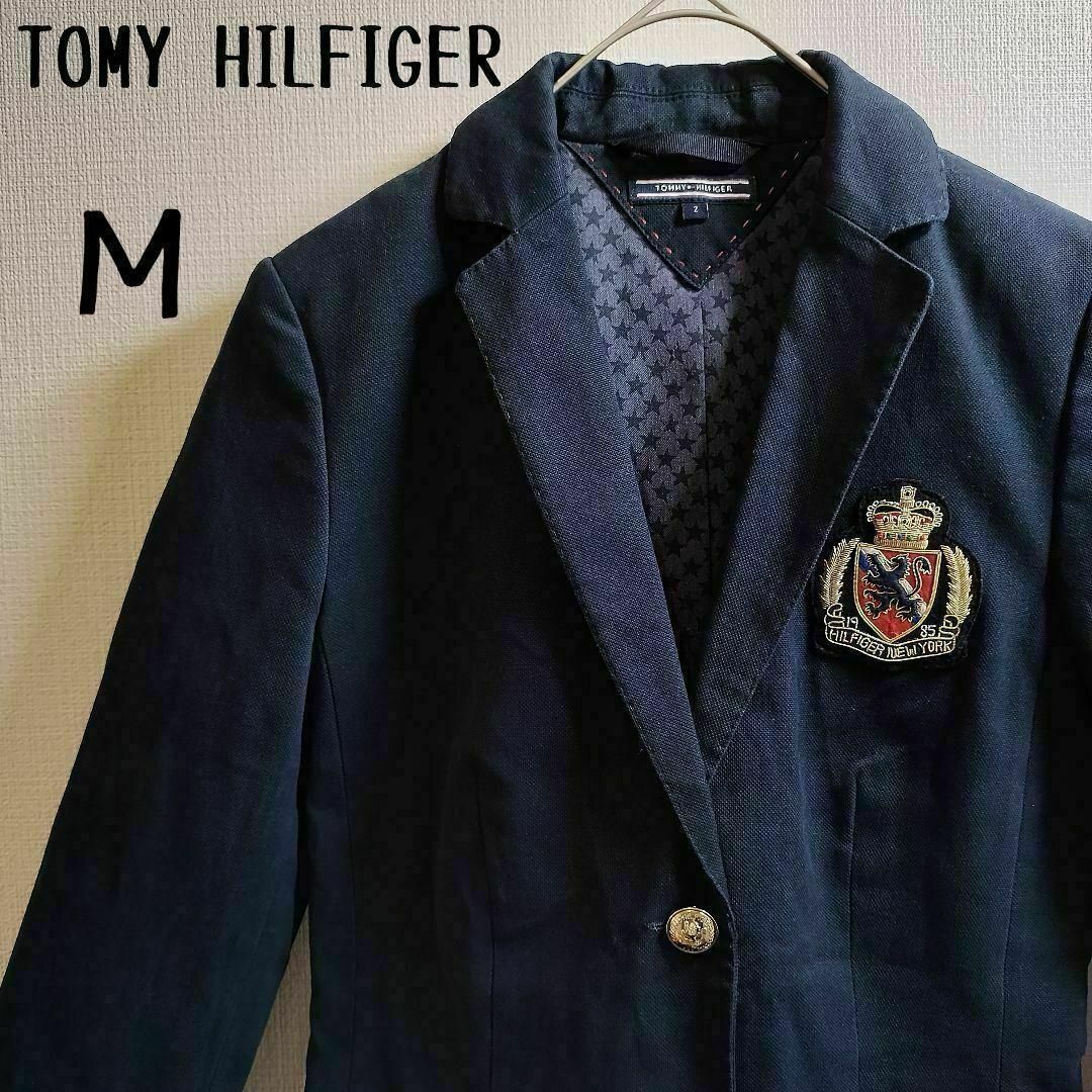 TOMMY HILFIGER(トミーヒルフィガー)の【超希少】　トミーヒルフィガー　紺ブレ　テーラードジャケット　2 M ブレザー レディースのジャケット/アウター(テーラードジャケット)の商品写真