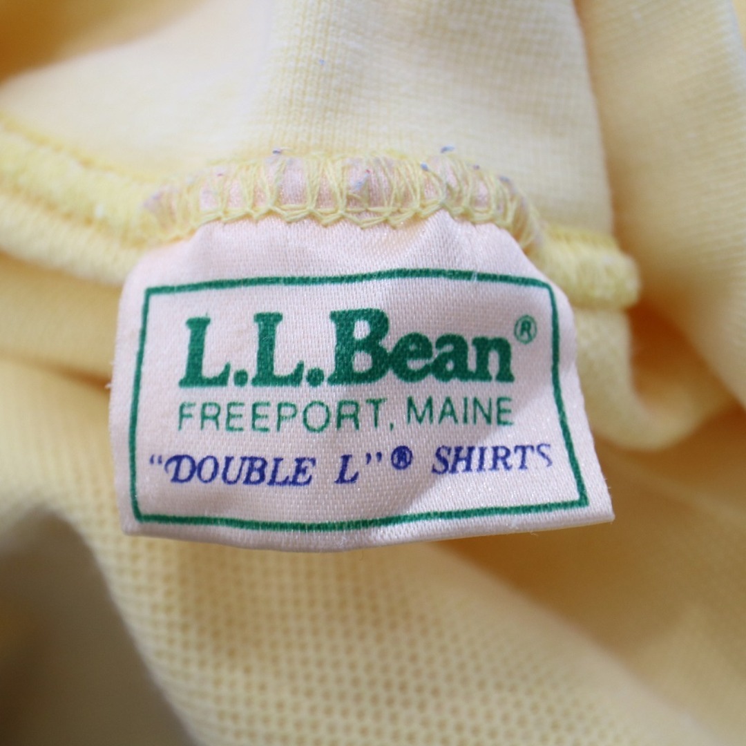 L.L.Bean(エルエルビーン)のL.L.Bean エルエルビーン 無地 モックネック 長袖Ｔシャツ アウトドア イエロー (レディース L相当) O7140 中古 古着 レディースのトップス(Tシャツ(長袖/七分))の商品写真