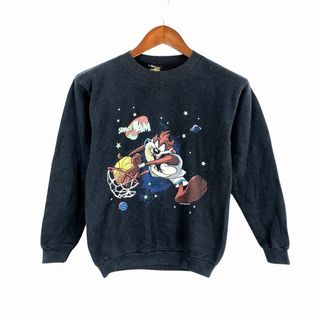 90年代 SPACE JAM Warner Bros ワーナーブラザーズ スウェット ブラック (レディース XL) O7171 中古 古着(トレーナー/スウェット)