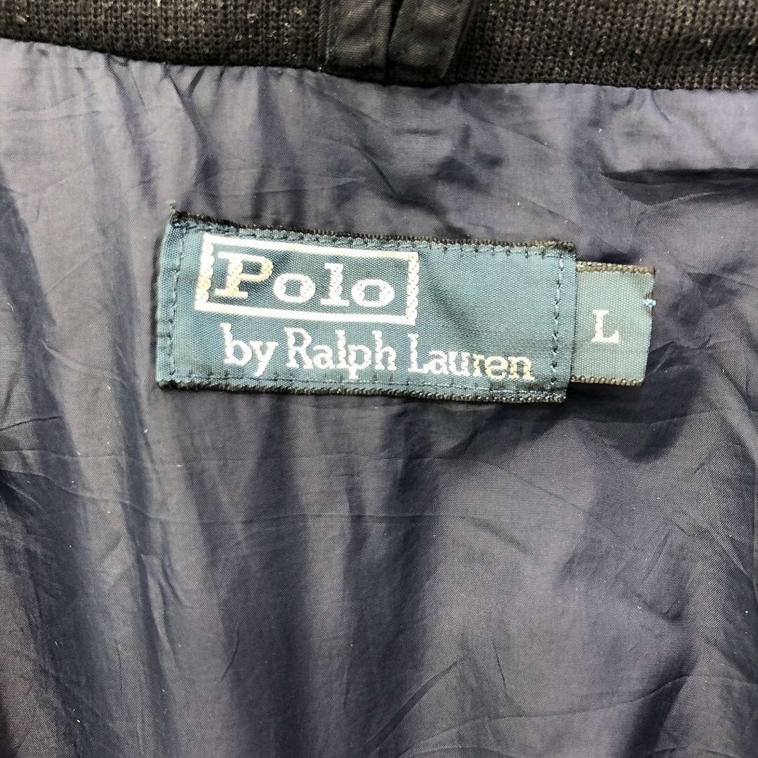 POLO RALPH LAUREN(ポロラルフローレン)の90年代 Polo by Ralph Lauren ポロバイラルフローレン スイングトップ 防寒 刺繍 ワンポイントロゴ ネイビー (メンズ L)  O7201  中古 古着 メンズのジャケット/アウター(その他)の商品写真