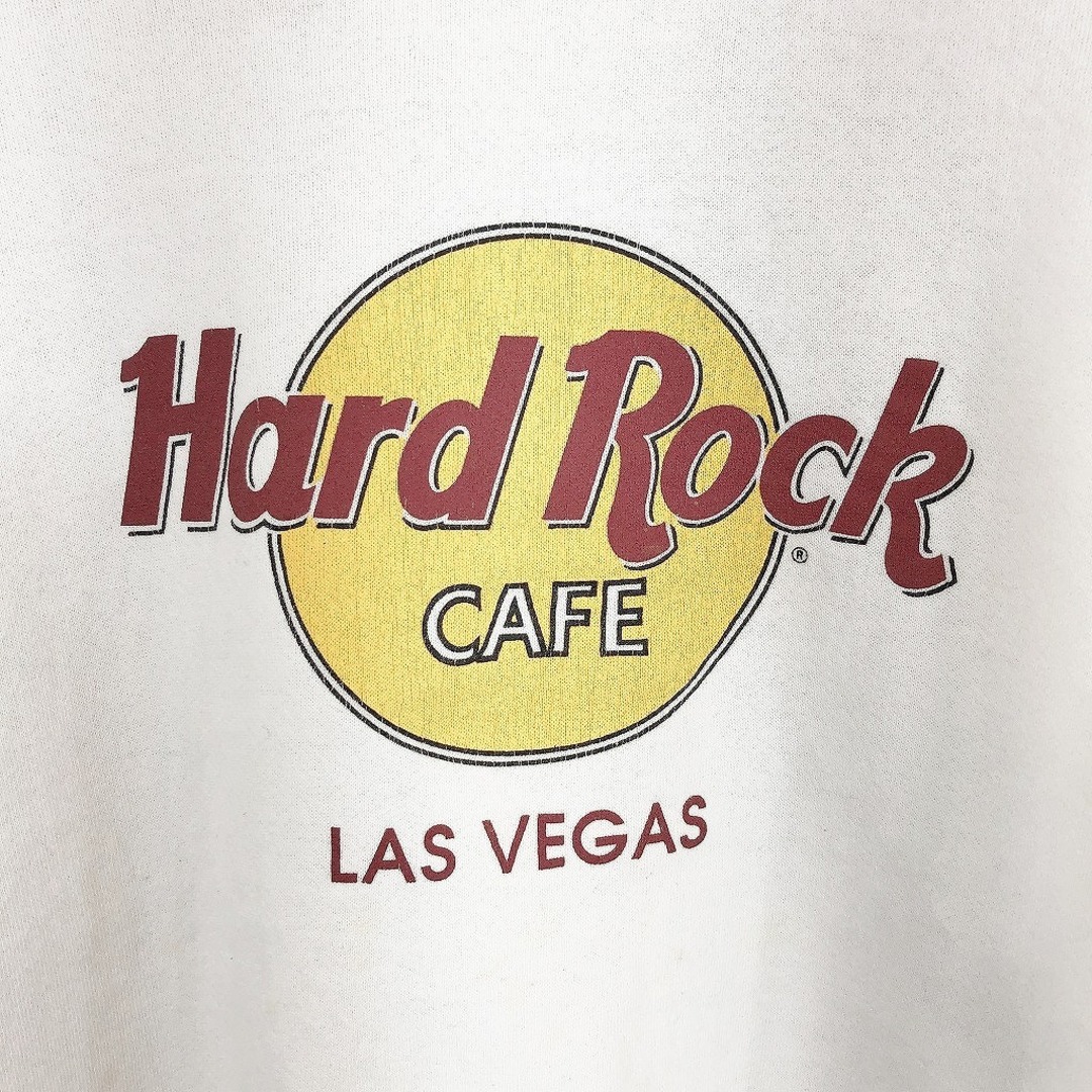 HARD ROCK CAFE ハードロック 企業プリント スウェット ロゴ ワンポイント ホワイト (メンズ L) O7208 中古 古着 メンズのトップス(スウェット)の商品写真