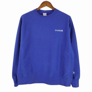 チャンピオン(Champion)のChampion チャンピオン リバースウィーブ スウェット 刺繍 ワンポイント ブルー (メンズ L) O7235 中古 古着(スウェット)