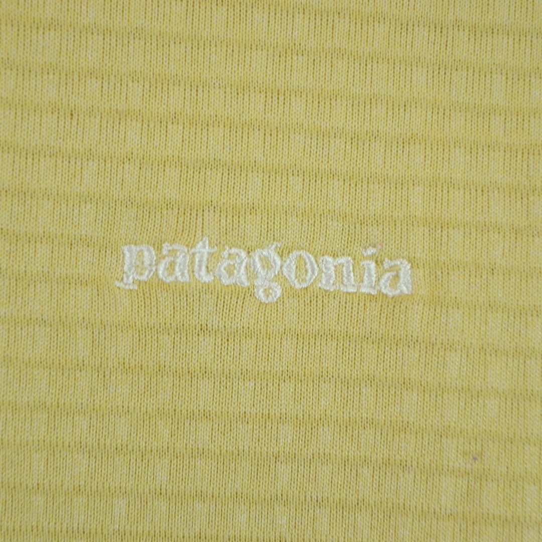 patagonia(パタゴニア)のpatagonia パタゴニア POLARTEC ポーラテック ハーフジップ長袖Ｔシャツ 刺 アウトドア イエロー (レディース XL) O7228 中古 古着 レディースのトップス(Tシャツ(長袖/七分))の商品写真