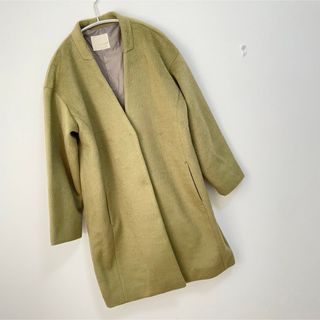 メルローズクレール(MELROSE claire)のメルローズクレール ロングシャギーカラーレスコート(ロングコート)