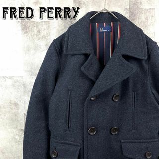 FRED PERRY - フレッドペリー メルトンウール ピーコート キルティング裏地 ネイビー S