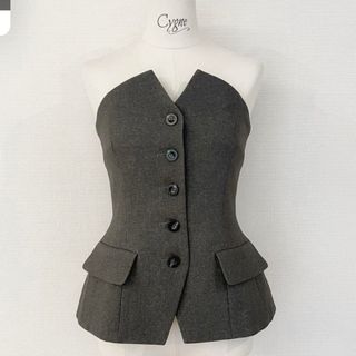 Cygne ビスチェ　グレー　美品　新作　シーニュ(ベアトップ/チューブトップ)