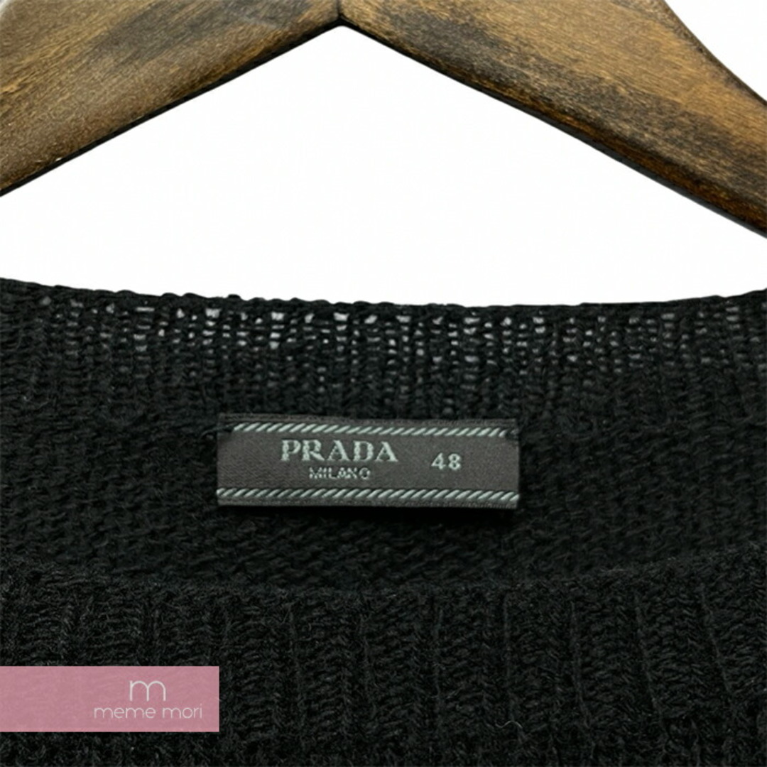 PRADA(プラダ)のPRADA Heart Logo Sweater UMA107 S132 1U6K プラダ ハートロゴセーター ニット ロゴ ブラック サイズ48 【240304】【中古-B】【me04】 メンズのトップス(カーディガン)の商品写真