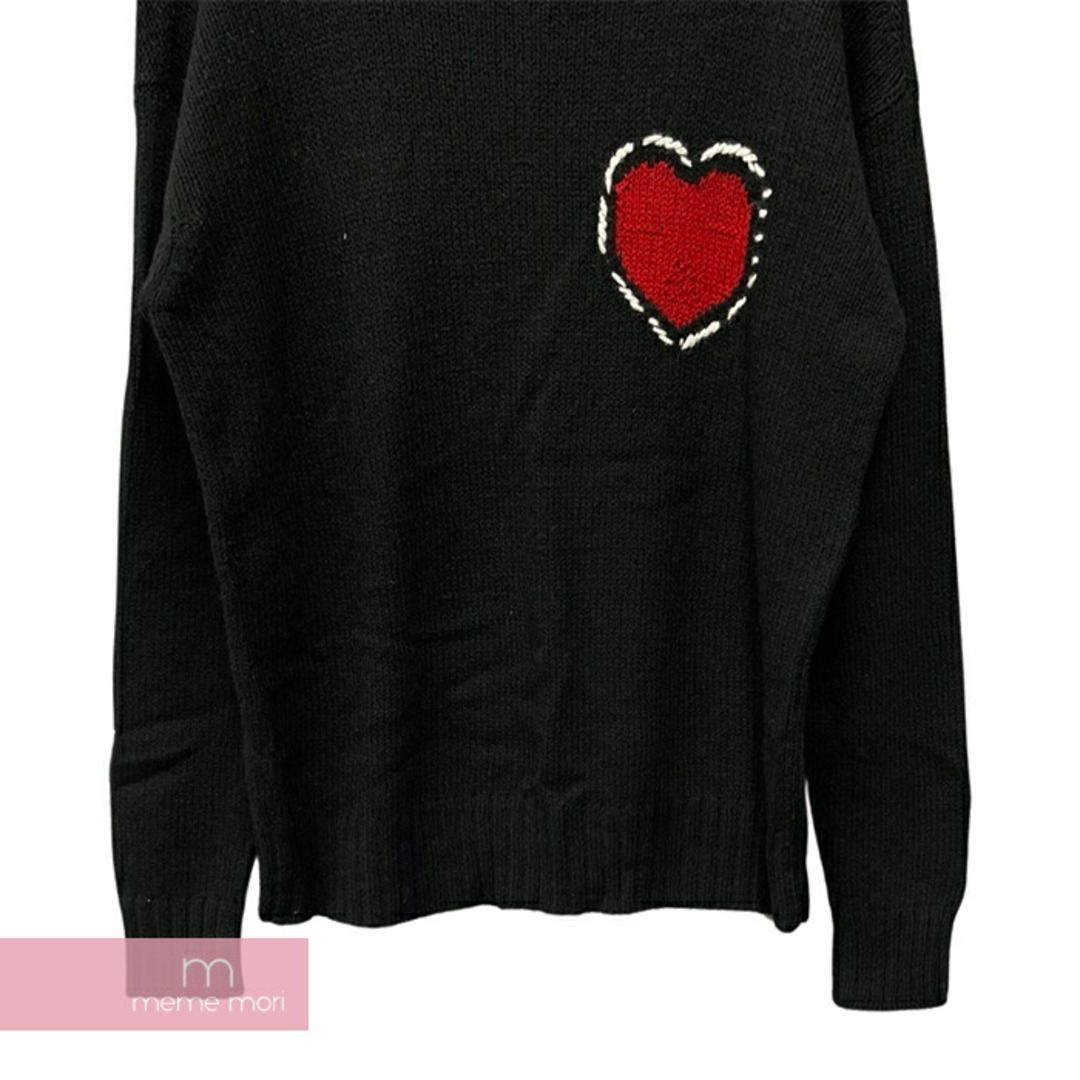 PRADA(プラダ)のPRADA Heart Logo Sweater UMA107 S132 1U6K プラダ ハートロゴセーター ニット ロゴ ブラック サイズ48 【240304】【中古-B】【me04】 メンズのトップス(カーディガン)の商品写真