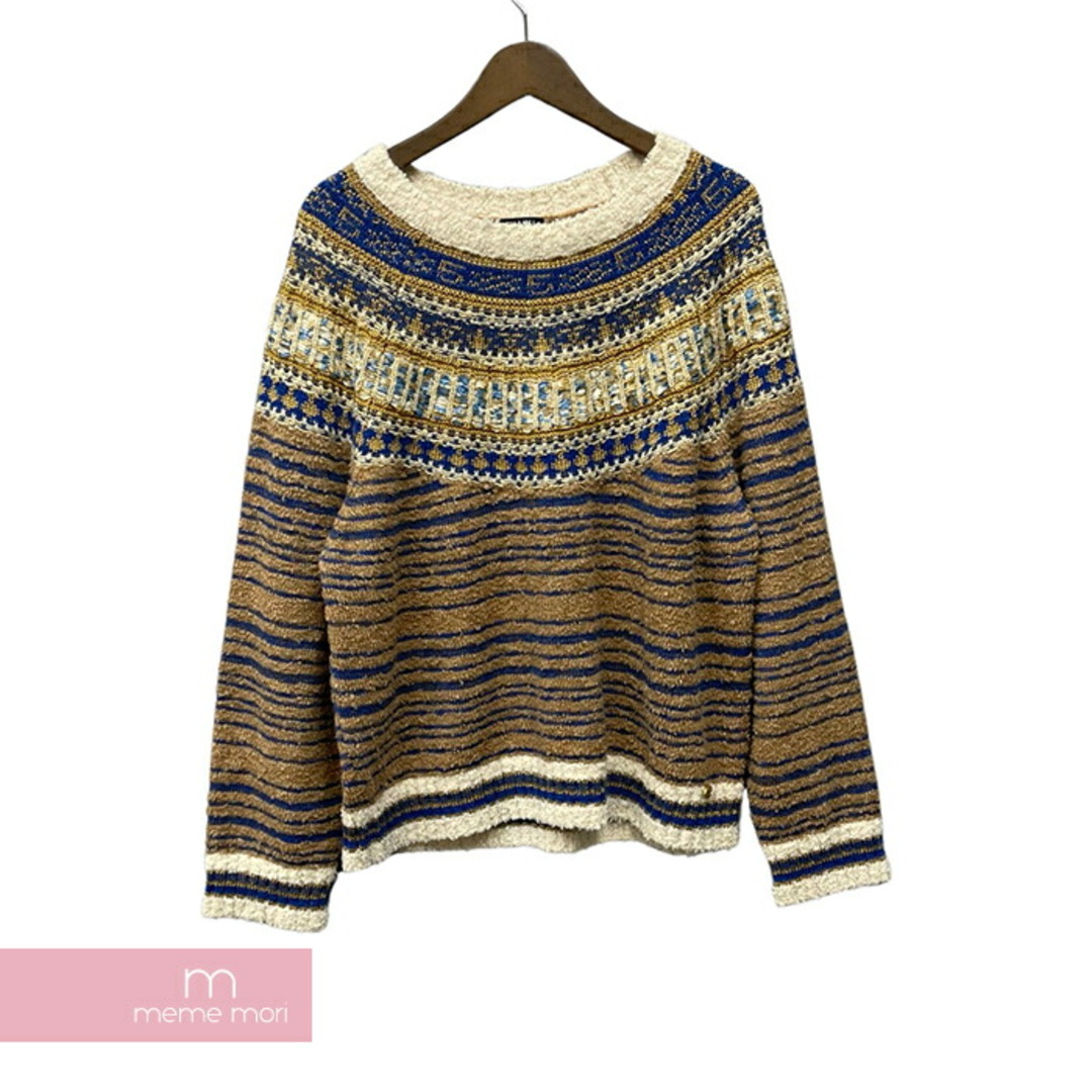 CHANEL(シャネル)の【BIG PRICE OFF】CHANEL Nordic Pattern Knit Sweater P61617K47223 シャネル ノルディック柄ニット グリッター ラメ ブラウン×マルチカラー サイズ50 【240306】【中古-A】【me04】 メンズのトップス(ニット/セーター)の商品写真