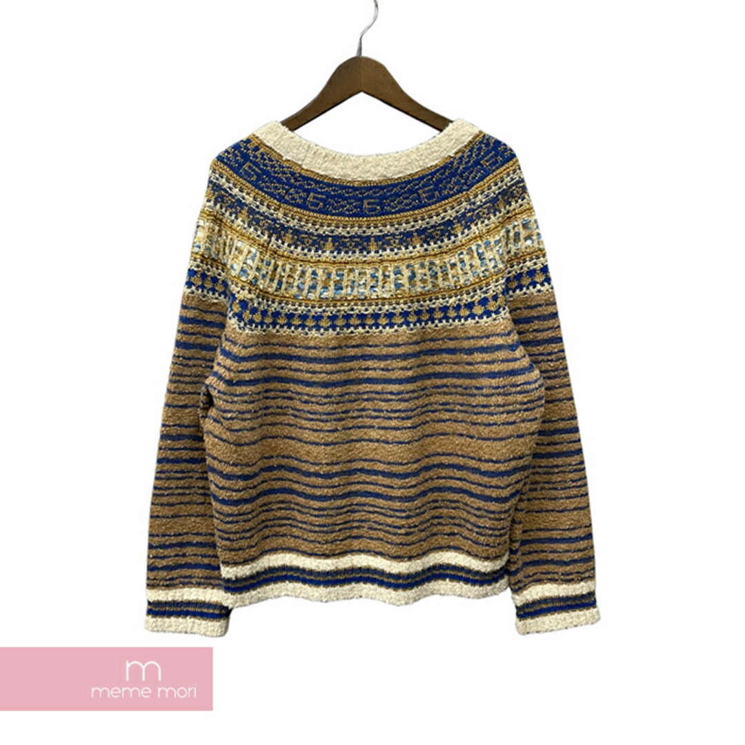 CHANEL(シャネル)の【BIG PRICE OFF】CHANEL Nordic Pattern Knit Sweater P61617K47223 シャネル ノルディック柄ニット グリッター ラメ ブラウン×マルチカラー サイズ50 【240306】【中古-A】【me04】 メンズのトップス(ニット/セーター)の商品写真