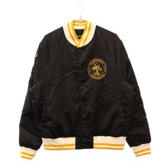 モンクレール(MONCLER)のMONCLER モンクレール ×Palm Angels BUCYK パームエンジェルス STAFFバックプリント バーシティダウンジャケット ブラック H209L1A00003(フライトジャケット)