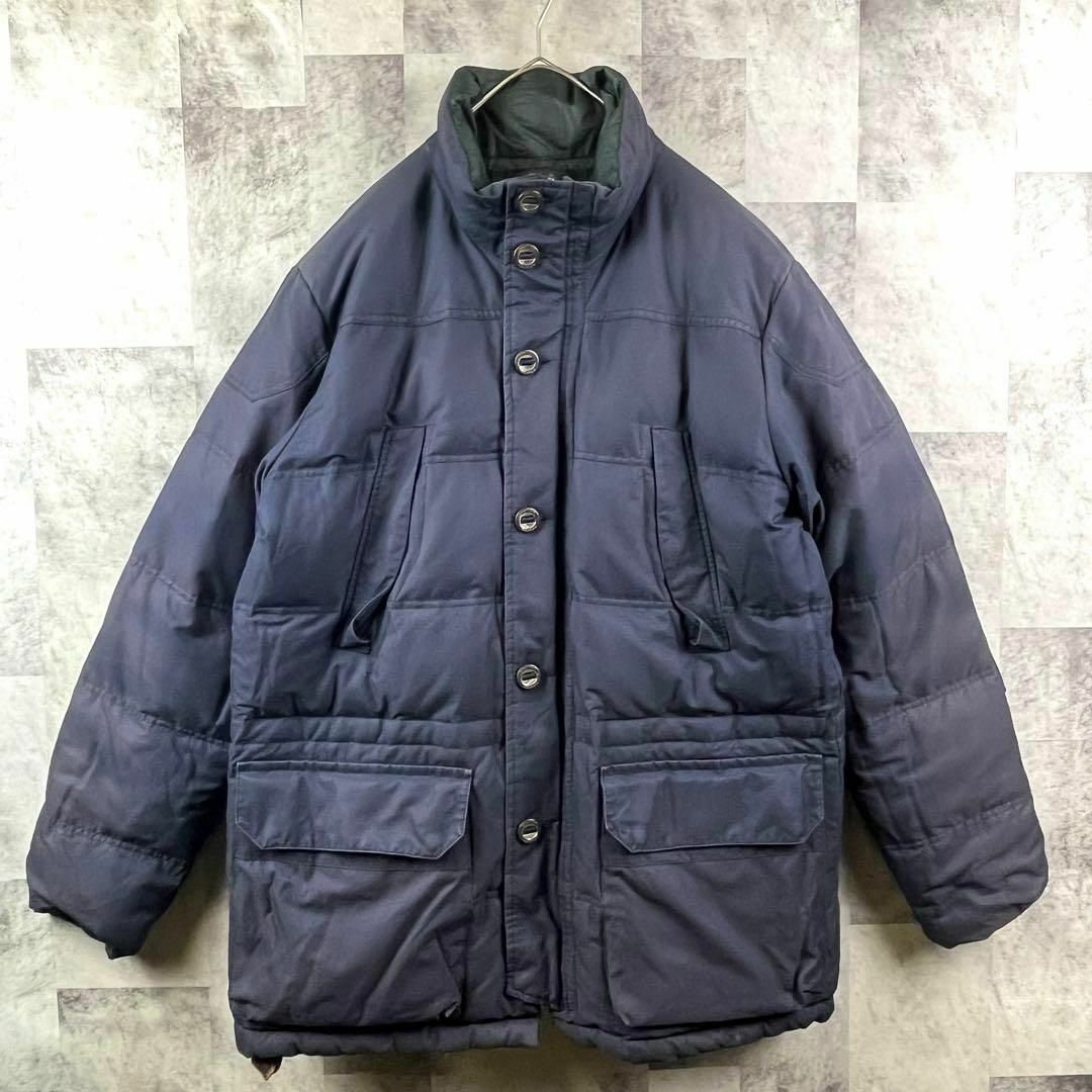 NAUTICA(ノーティカ)の90s ノーティカ リバーシブルダウンジャケット ネイビー×チェック柄 XL メンズのジャケット/アウター(ダウンジャケット)の商品写真