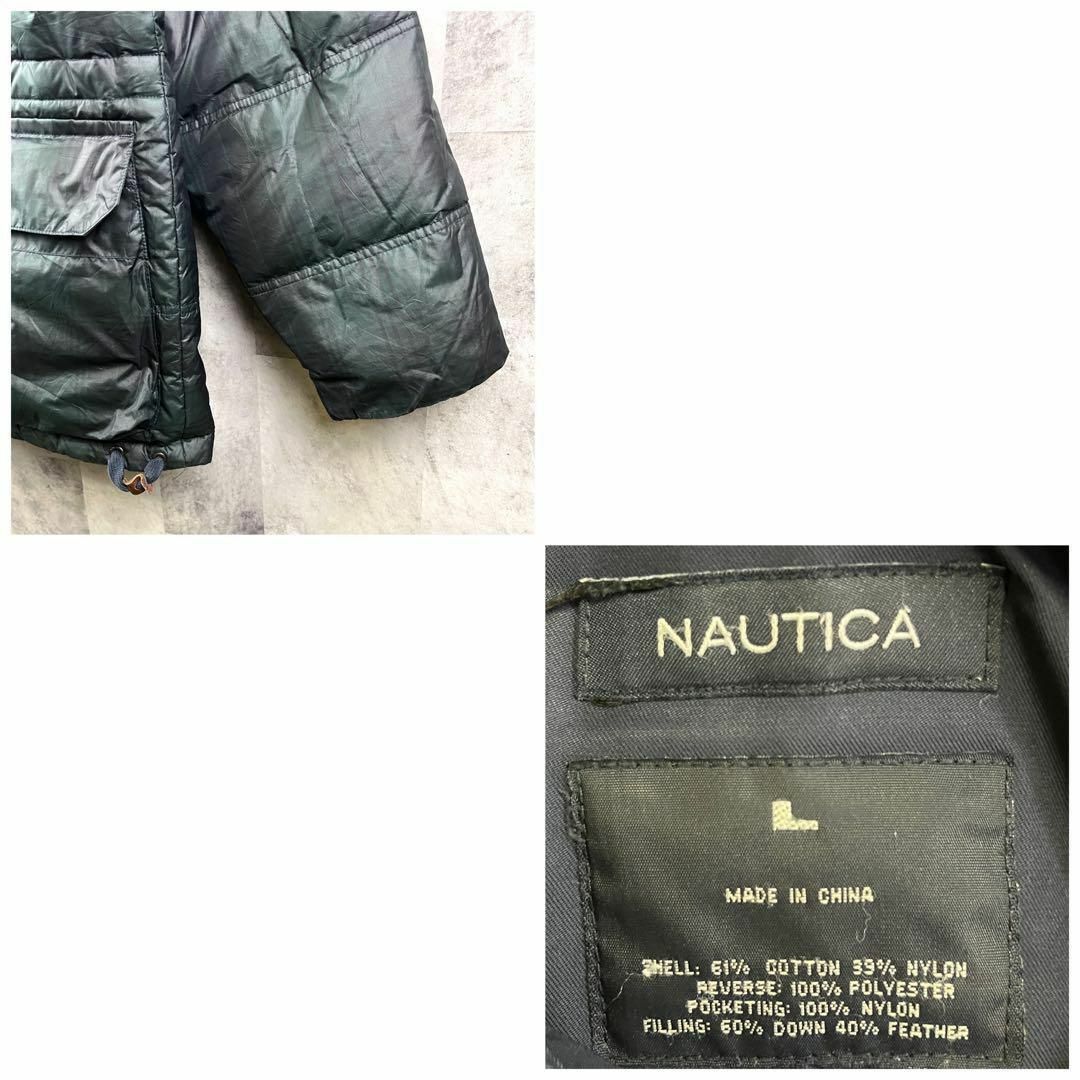 NAUTICA(ノーティカ)の90s ノーティカ リバーシブルダウンジャケット ネイビー×チェック柄 XL メンズのジャケット/アウター(ダウンジャケット)の商品写真