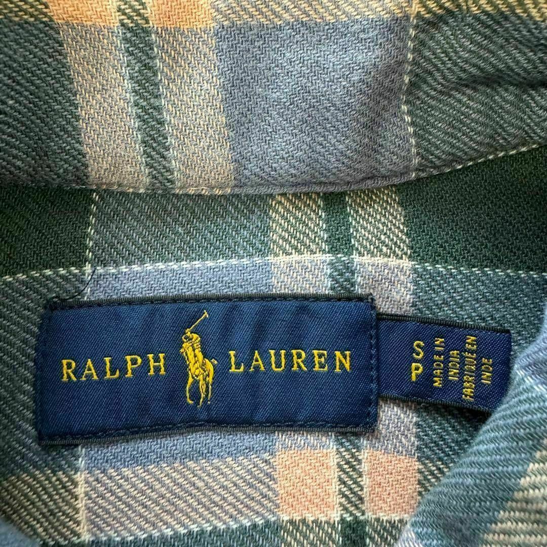 Ralph Lauren(ラルフローレン)の【希少素材】　ラルフローレン　BDシャツ　フランネル素材　インド綿　ポニー刺繍 レディースのトップス(シャツ/ブラウス(長袖/七分))の商品写真