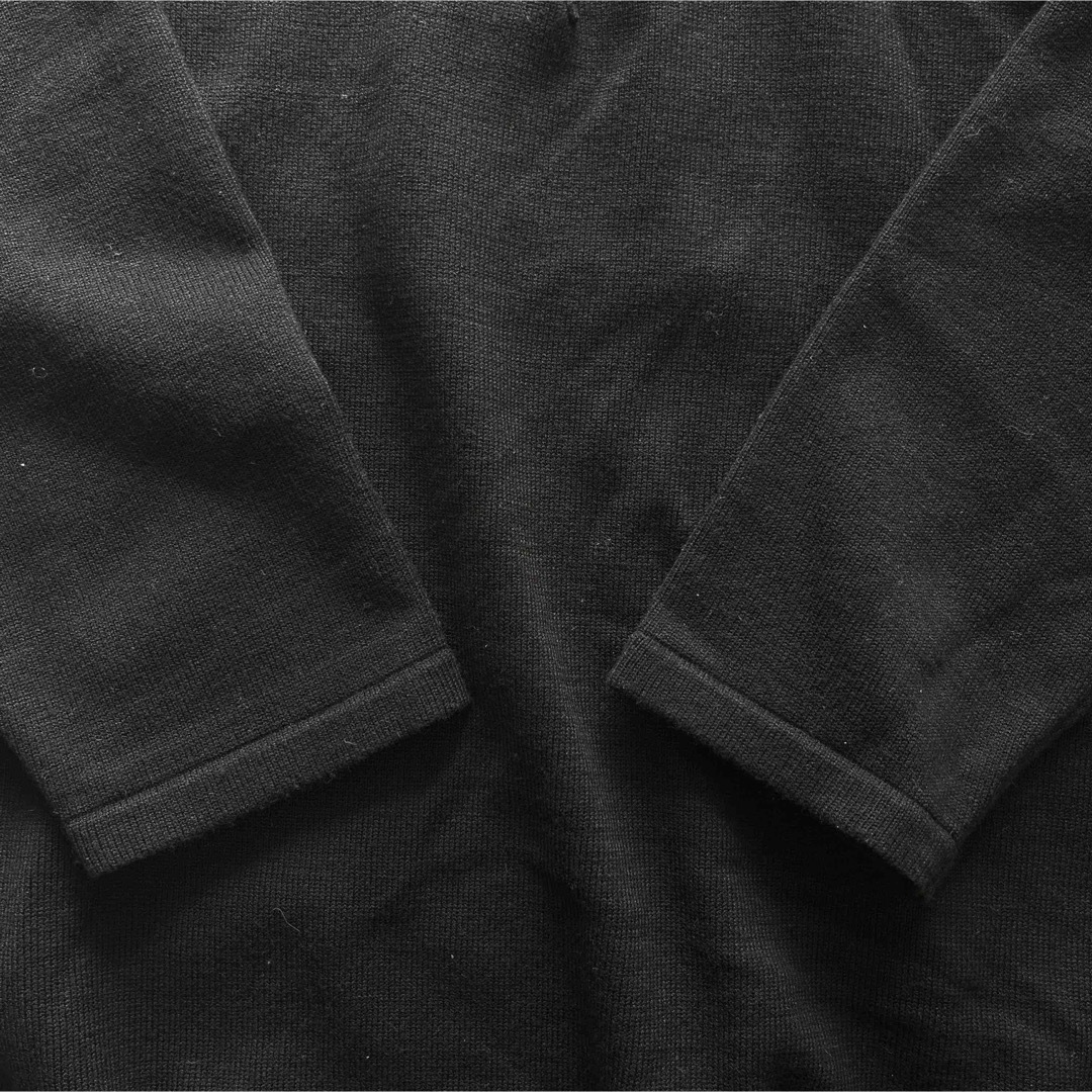 BARNYARDSTORM(バンヤードストーム)の【未使用品】バンヤードストーム　ニットポロシャツ　黒　七分袖　フリー レディースのトップス(カットソー(長袖/七分))の商品写真