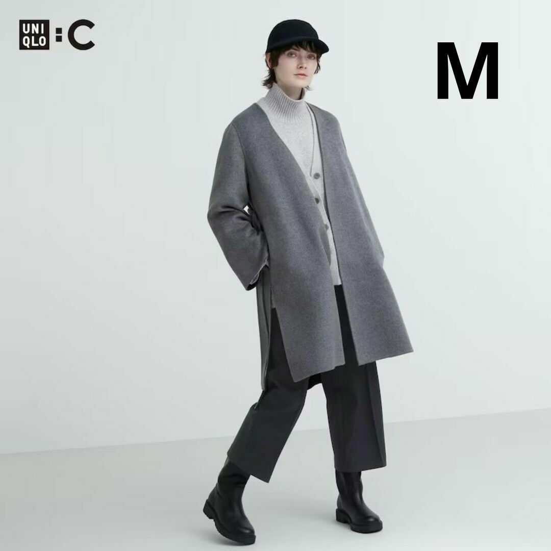 UNIQLO - ダブルフェイスラップコート ユニクロC グレー サイズM UNIQLO - ダブルフェイスラップコート ユニクロC グレー サイズM