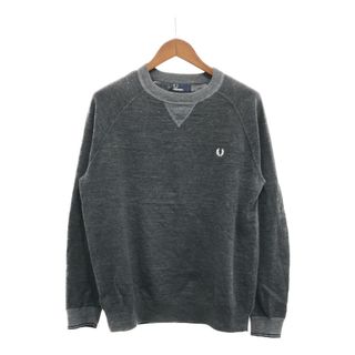 フレッドペリー(FRED PERRY)のFRED PERRY フレッドペリー ワンポイントロゴ スウェット トレーナー トップス グレー (メンズ L) 中古 古着 P7662(ニット/セーター)