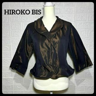 ヒロコビス(HIROKO BIS)の美品　HIROKO BIS ヒロコビズ　テーラードジャケット　レディース　光沢(テーラードジャケット)