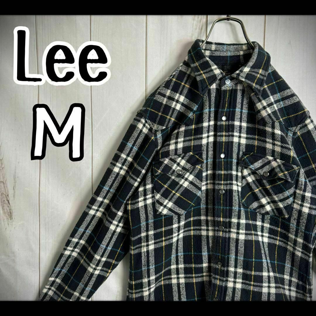 Lee(リー)の【希少デザイン】　リー　ヘビネル　ウエスタンシャツ　ネルシャツ　チェック柄　Ｍ メンズのトップス(シャツ)の商品写真