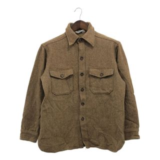 ウールリッチ(WOOLRICH)の70年代 WOOLRICH ウールリッチ ウール 長袖シャツ トップス アメカジ ヴィンテージ ブラウン (メンズ L) 中古 古着 P8018(シャツ)